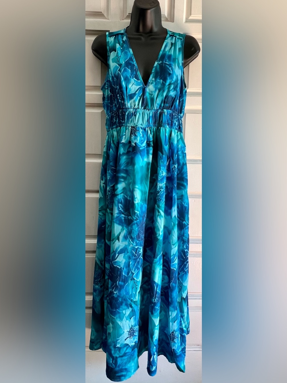 Blue Floral Maxi Dress